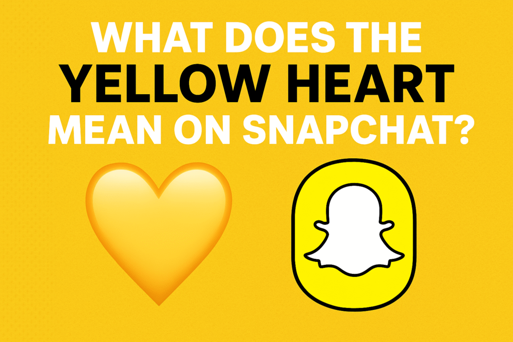 Yellow heart emoji with Snapchat logo explaining what the yellow heart means on Snapchat.