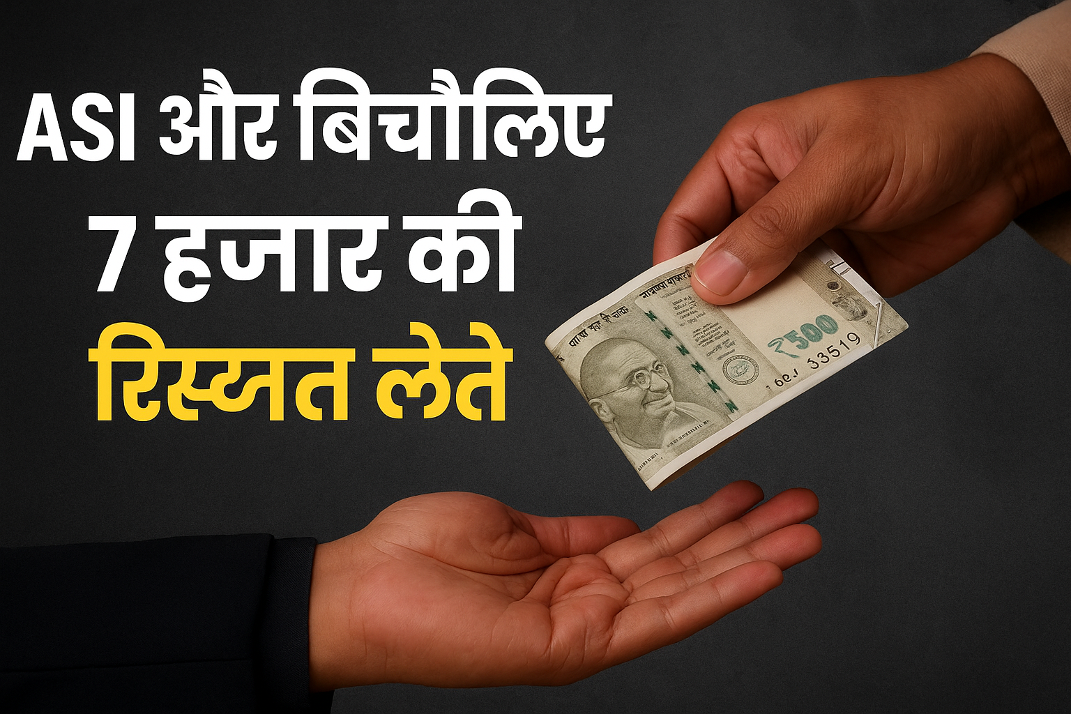 ASI और बिचौलिए को 7 हज़ार की रिश्वत लेते विजिलेंस ने रंगे हाथ पकड़ा, खबर की डिजिटल ग्राफिक इमेज।