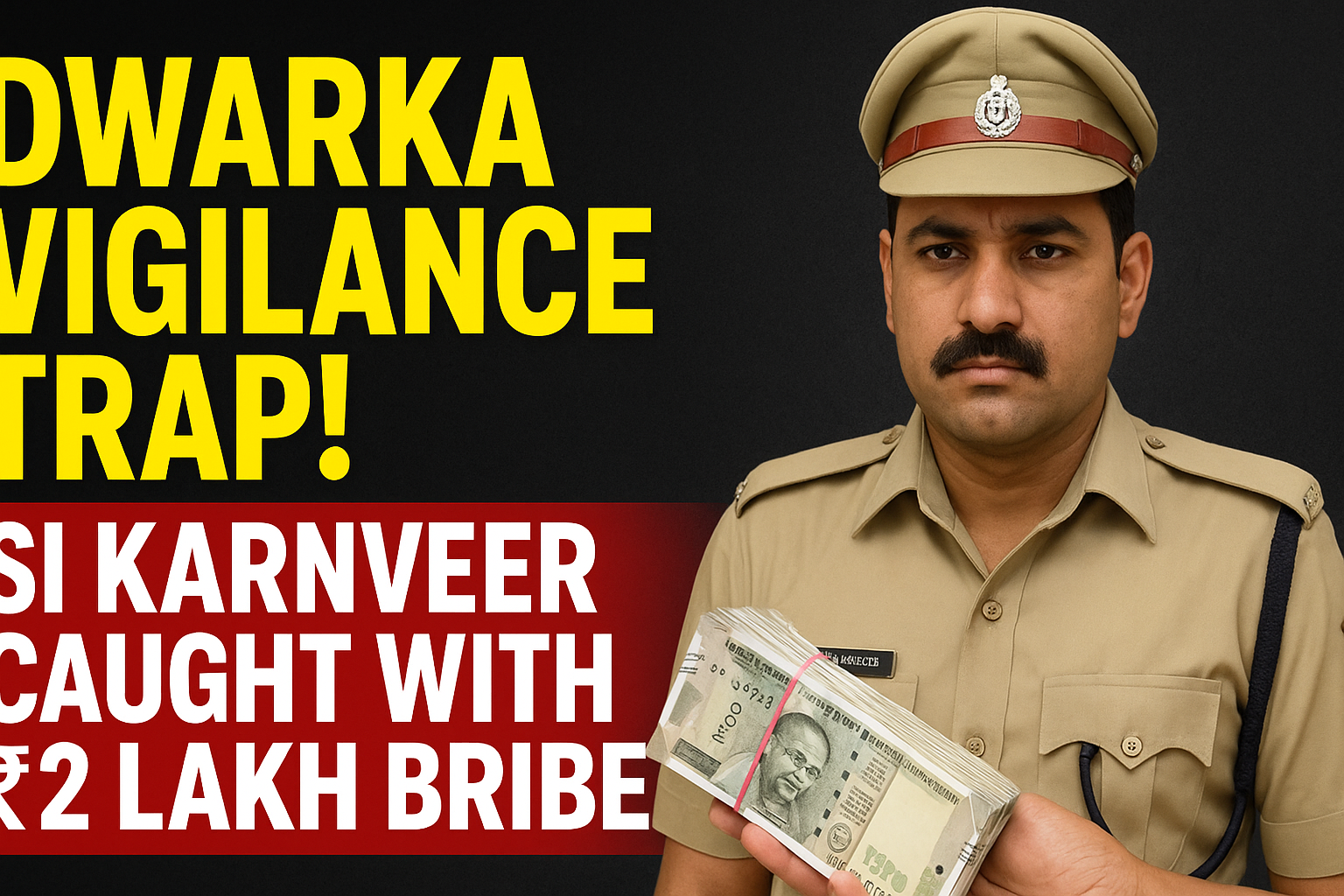 Delhi Vigilance arrested IFSO SI Karnveer Singh in Dwarka for taking ₹2 lakh bribe