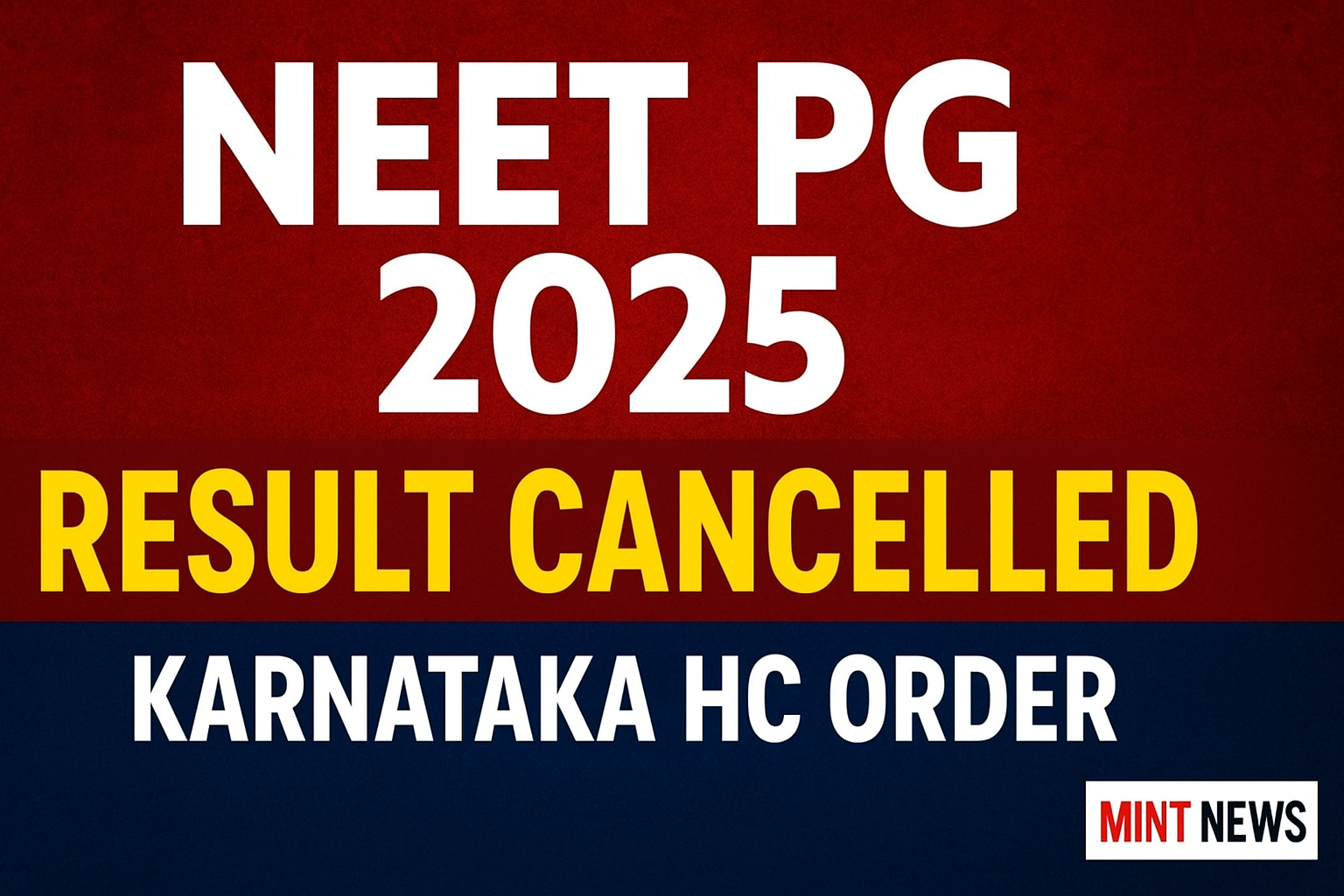 “NEET PG 2025 Result Cancelled – Karnataka HC Order”