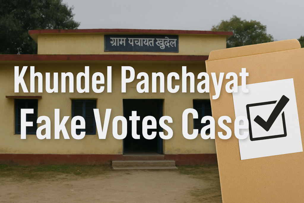 Khundel Panchayat fake votes case building with file and checkmark symbol, Chamba district news