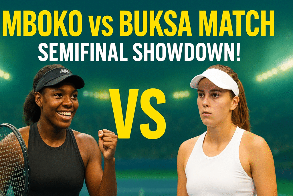 Mboko vs Buksa match thumbnail for tennis semifinal 2025 showing both players before their showdown.