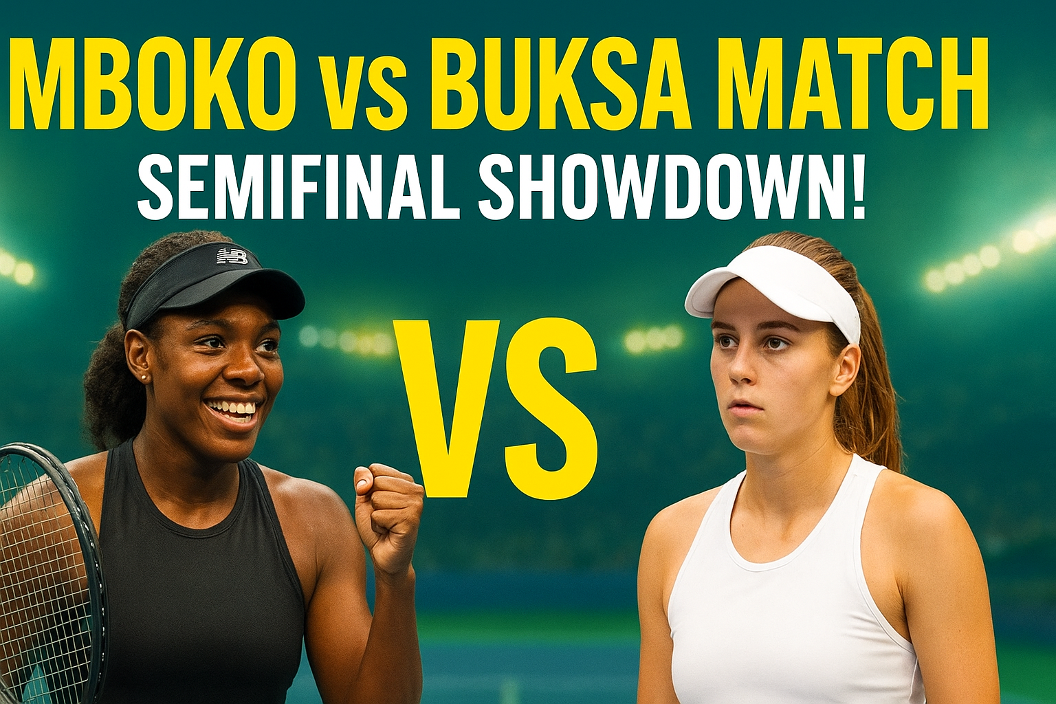 Mboko vs Buksa match thumbnail for tennis semifinal 2025 showing both players before their showdown.